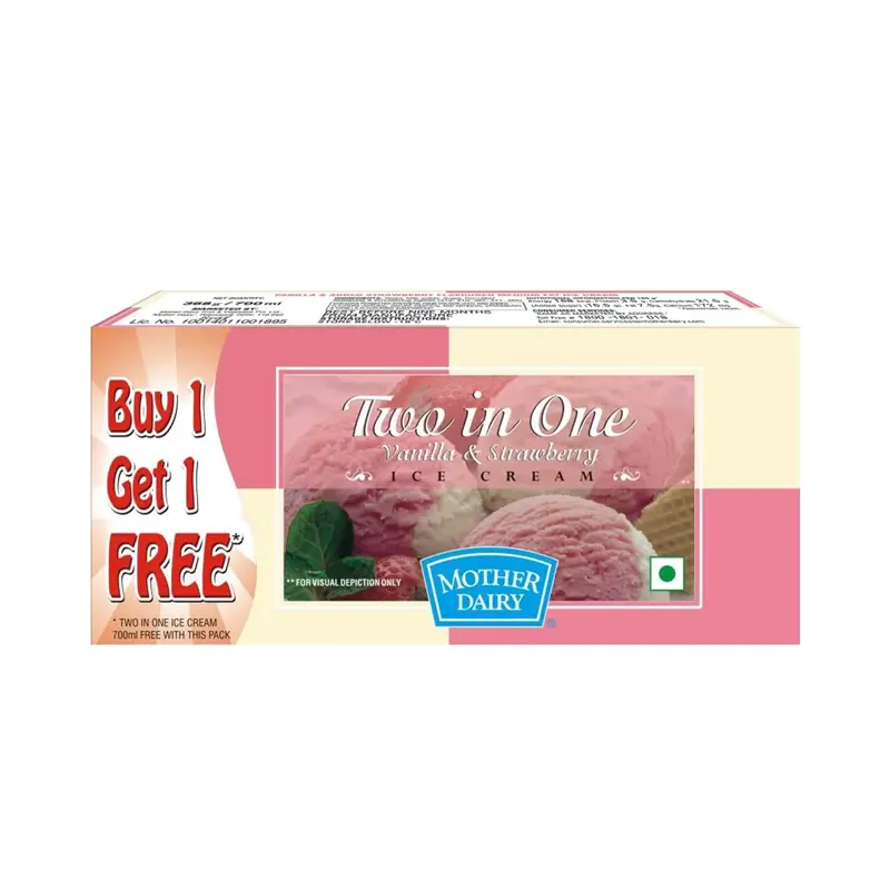 Mother Dairy Classics Two In One Vanilla And Strawberry Ice Cream Buy 1